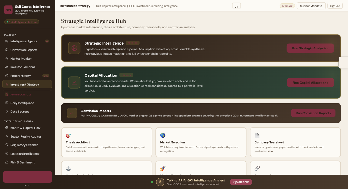 GCI platform: strategic intelligence hub with the three report types